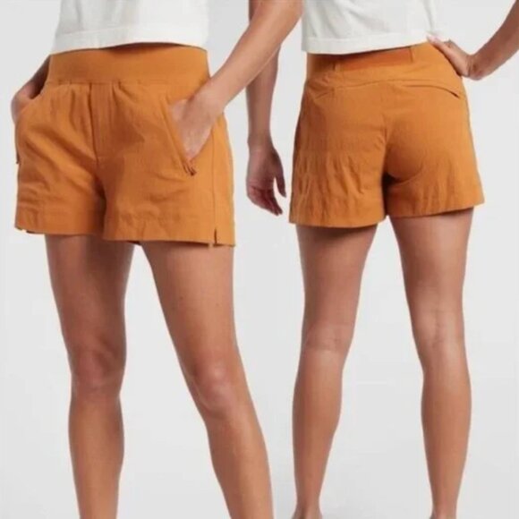 NWT ATHLETA sz 26 women's Trekkie North Shorts Rust Brown w/ Zipper Pockets $59 - Picture 1 of 11